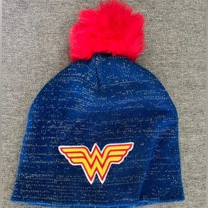 Wonder Woman Little Girls Beanie Hat with Pompom